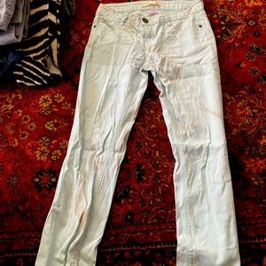 Light mint green with silver specks in it